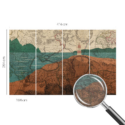 Fotomural decorativo para cabecero de cama con un mapa histórico