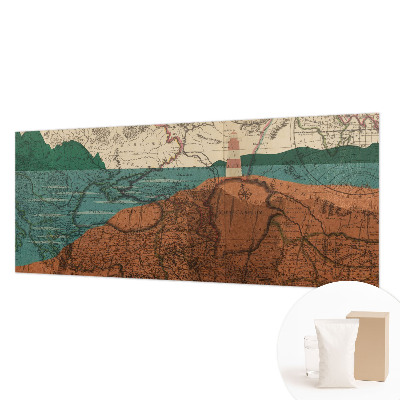 Fotomural decorativo para cabecero de cama con un mapa histórico