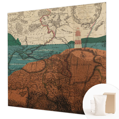 Fotomural decorativo para cabecero de cama con un mapa histórico
