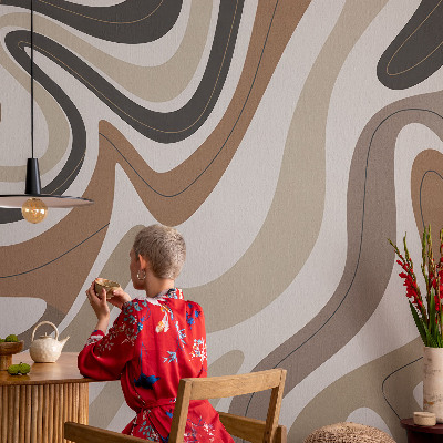 Papel mural con patrón decorativo con ondas armoniosas