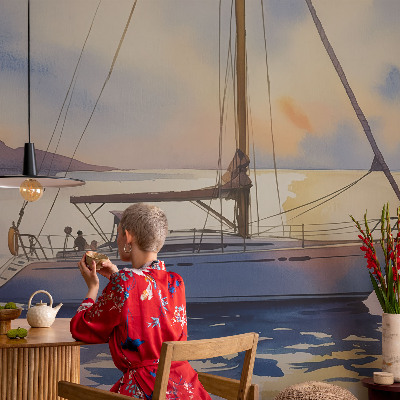 Papel mural texturado decorativo con diseño «Velero Oeste»
