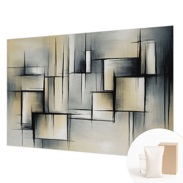 Papel mural texturado decorativo con motivo de geometría abstracta