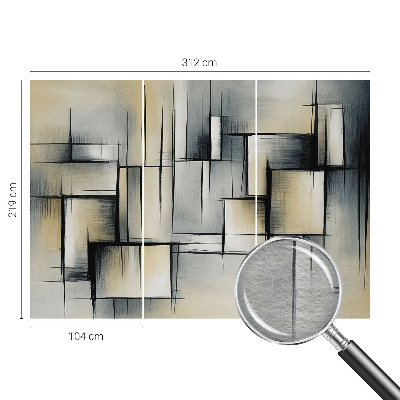 Papel mural texturado decorativo con motivo de geometría abstracta
