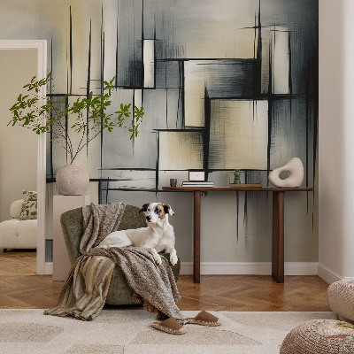 Papel mural texturado decorativo con motivo de geometría abstracta