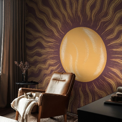 Mural decorativo con diseño de rayos del sol