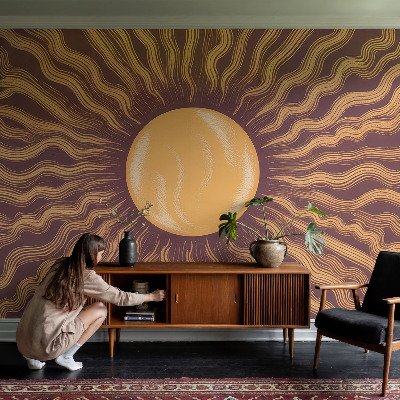 Mural decorativo con diseño de rayos del sol