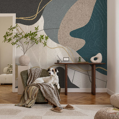 Mural de pared con estampado hermoso con formas abstractas