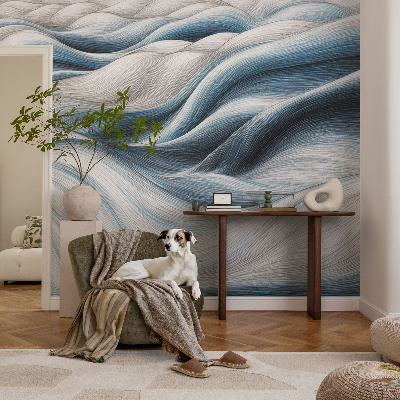 Papel mural con patrón decorativo con diseño de ondas suaves