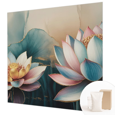 Mural de pared con estampado hermoso con el motivo «Lotos de la Armonía»