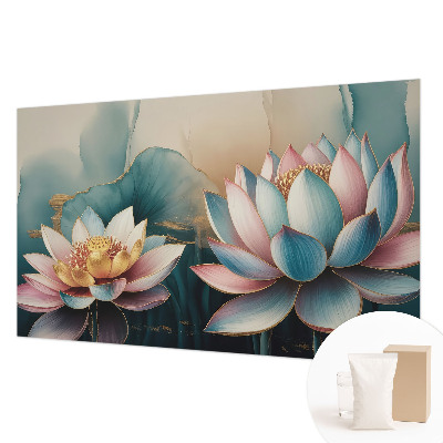 Mural de pared con estampado hermoso con el motivo «Lotos de la Armonía»