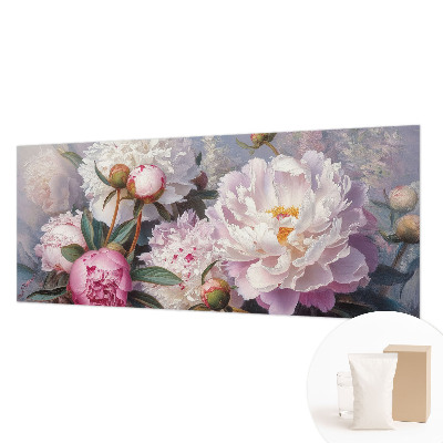Papel mural texturado decorativo con un diseño de ramo de peonías