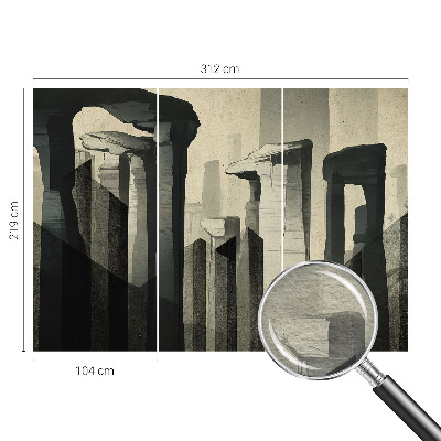 Mural decorativo con diseño de arquitectura cruda