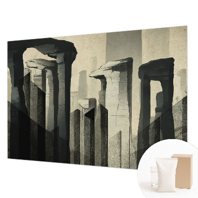 Mural decorativo con diseño de arquitectura cruda