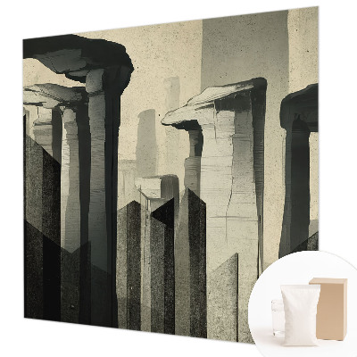 Mural decorativo con diseño de arquitectura cruda