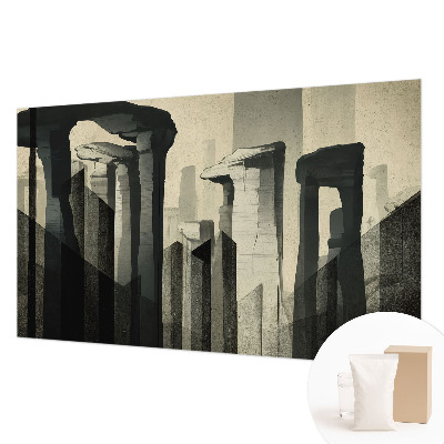 Mural decorativo con diseño de arquitectura cruda