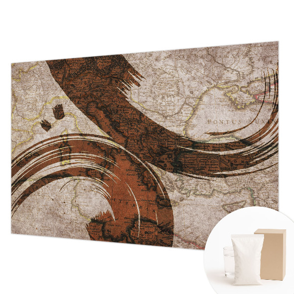 Fotomural decorativo para cabecero de cama con un mapa artístico