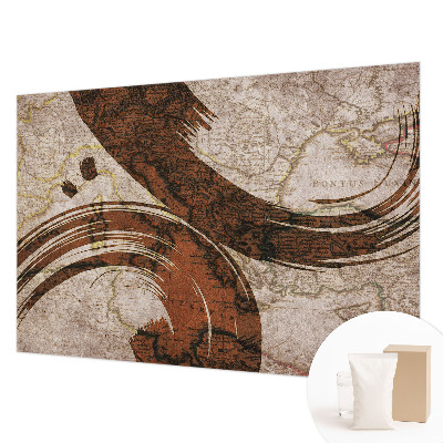 Fotomural decorativo para cabecero de cama con un mapa artístico