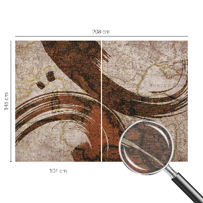 Fotomural decorativo para cabecero de cama con un mapa artístico