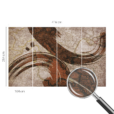 Fotomural decorativo para cabecero de cama con un mapa artístico