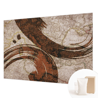 Fotomural decorativo para cabecero de cama con un mapa artístico
