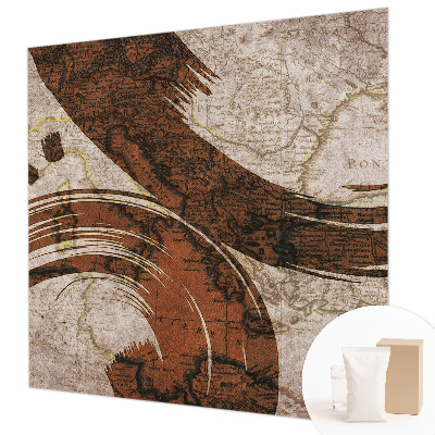 Fotomural decorativo para cabecero de cama con un mapa artístico