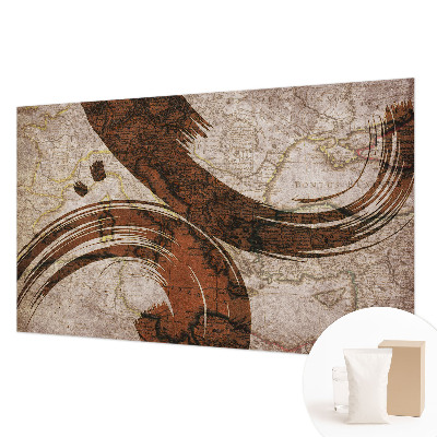 Fotomural decorativo para cabecero de cama con un mapa artístico