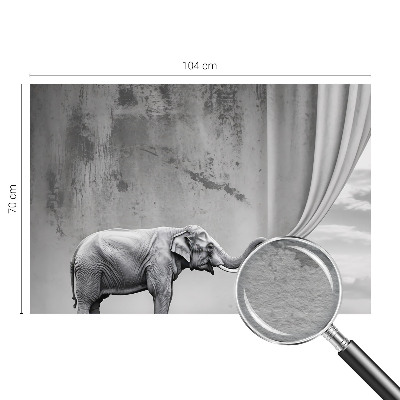 Fotomural decorativo para cabecero de cama con un elefante surrealista