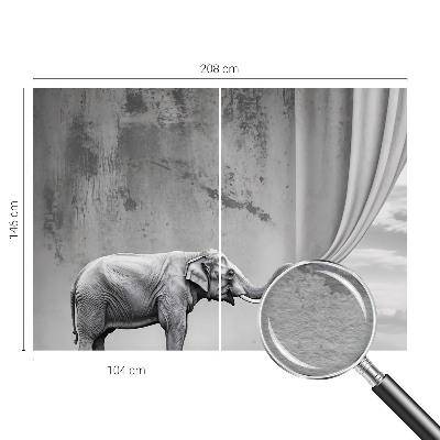 Fotomural decorativo para cabecero de cama con un elefante surrealista