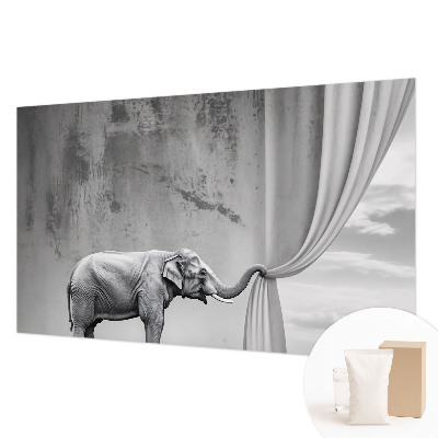 Fotomural decorativo para cabecero de cama con un elefante surrealista