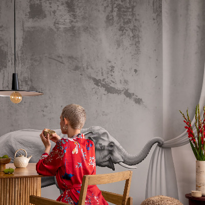 Fotomural decorativo para cabecero de cama con un elefante surrealista