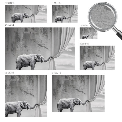 Fotomural decorativo para cabecero de cama con un elefante surrealista