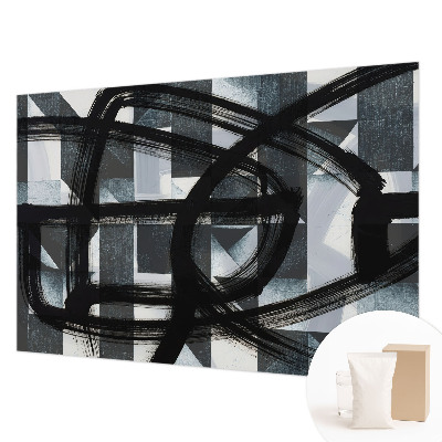Papel mural texturado decorativo con diseño de geometría expresiva
