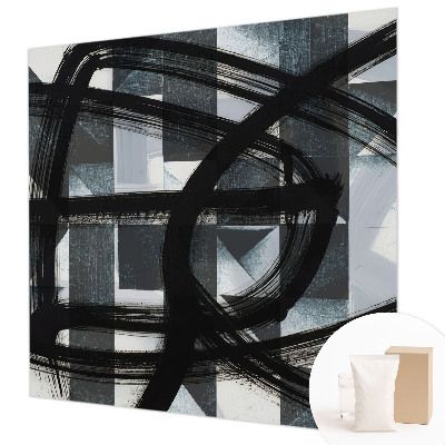 Papel mural texturado decorativo con diseño de geometría expresiva