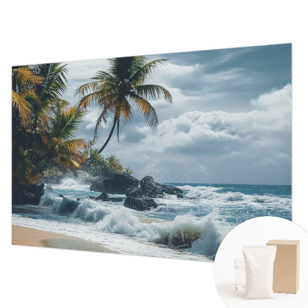 Mural decorativo con motivo de playa exótica