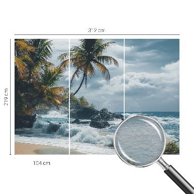 Mural decorativo con motivo de playa exótica