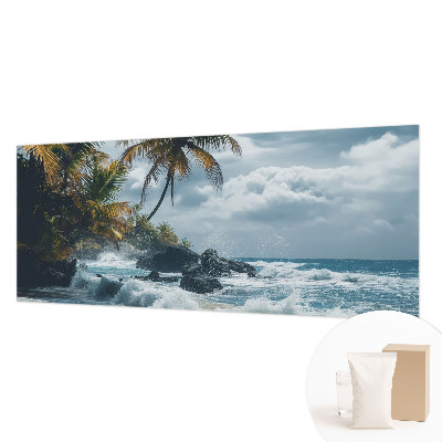 Mural decorativo con motivo de playa exótica