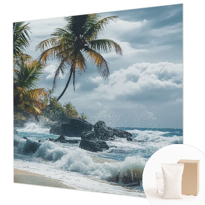 Mural decorativo con motivo de playa exótica