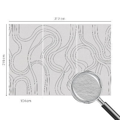 Fotomural decorativo para cabecero de cama con líneas orgánicas