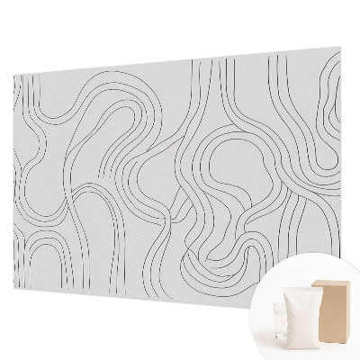Fotomural decorativo para cabecero de cama con líneas orgánicas