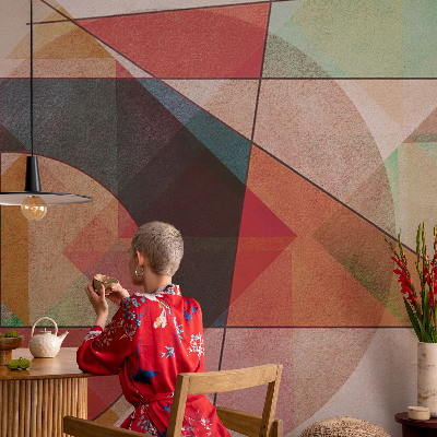 Papel mural con patrón decorativo con diseño de abstracción geométrica