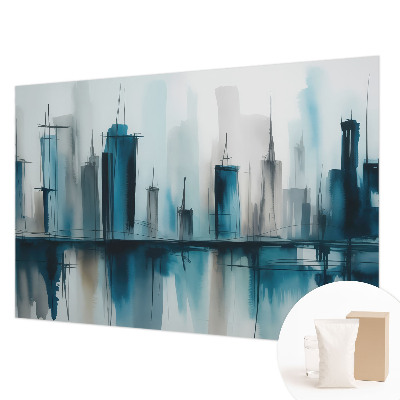 Papel mural texturado decorativo con diseño de paisajes urbanos