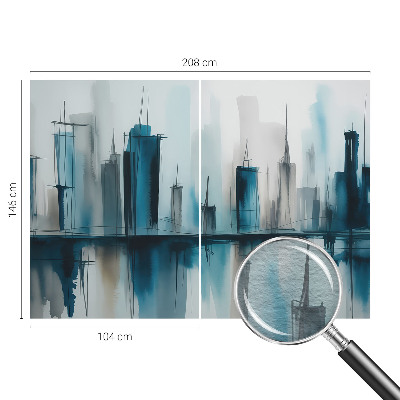 Papel mural texturado decorativo con diseño de paisajes urbanos