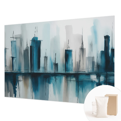 Papel mural texturado decorativo con diseño de paisajes urbanos