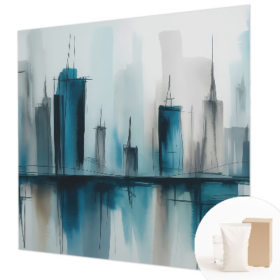 Papel mural texturado decorativo con diseño de paisajes urbanos