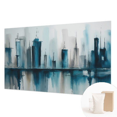 Papel mural texturado decorativo con diseño de paisajes urbanos
