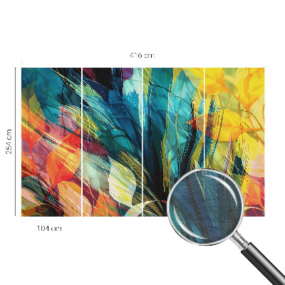 Papel mural texturado decorativo con hojas abstractas como motivo