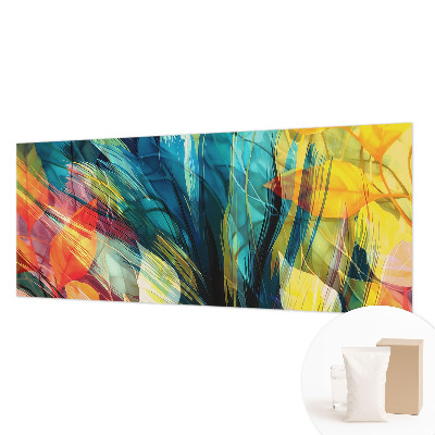 Papel mural texturado decorativo con hojas abstractas como motivo