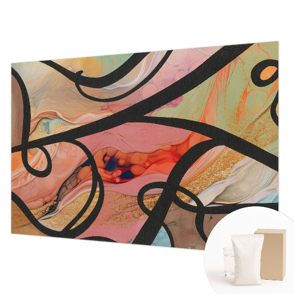 Fotomural decorativo para cabecero de cama con un diseño de movimiento colorido
