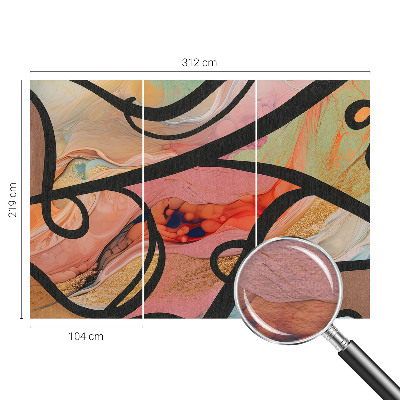 Fotomural decorativo para cabecero de cama con un diseño de movimiento colorido
