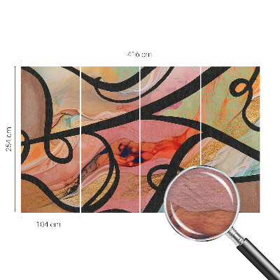 Fotomural decorativo para cabecero de cama con un diseño de movimiento colorido